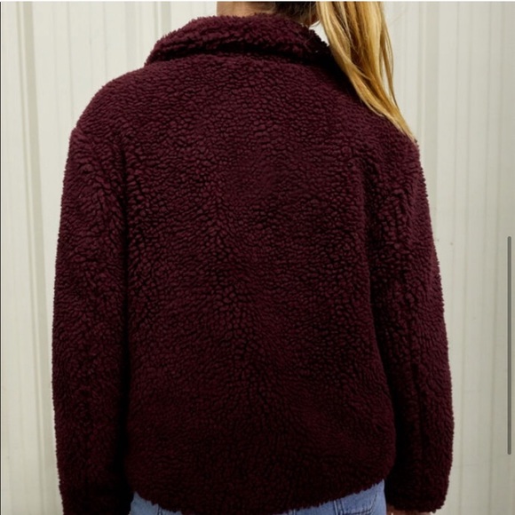 Pacsun Sherpa Teddy Zip-Up Jacket Coat - Picture 6 of 8